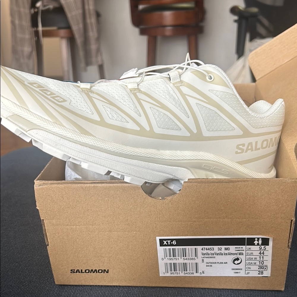 Salomon XT-6 Vanilla and White Sneakers